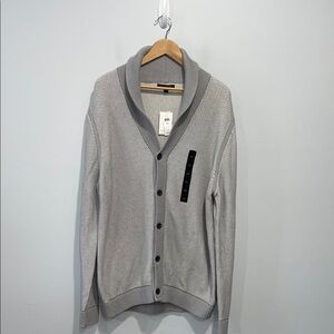 Banana Republic men’s light gray shawl neck cotton cardigan sweater size XXL NEW